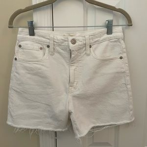 Madewell High Rise White Denim Shorts Size 26